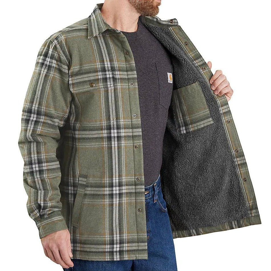 Carhartt Men’s Relaxed Fit Sherpa Lined Shirt-Jac 105430