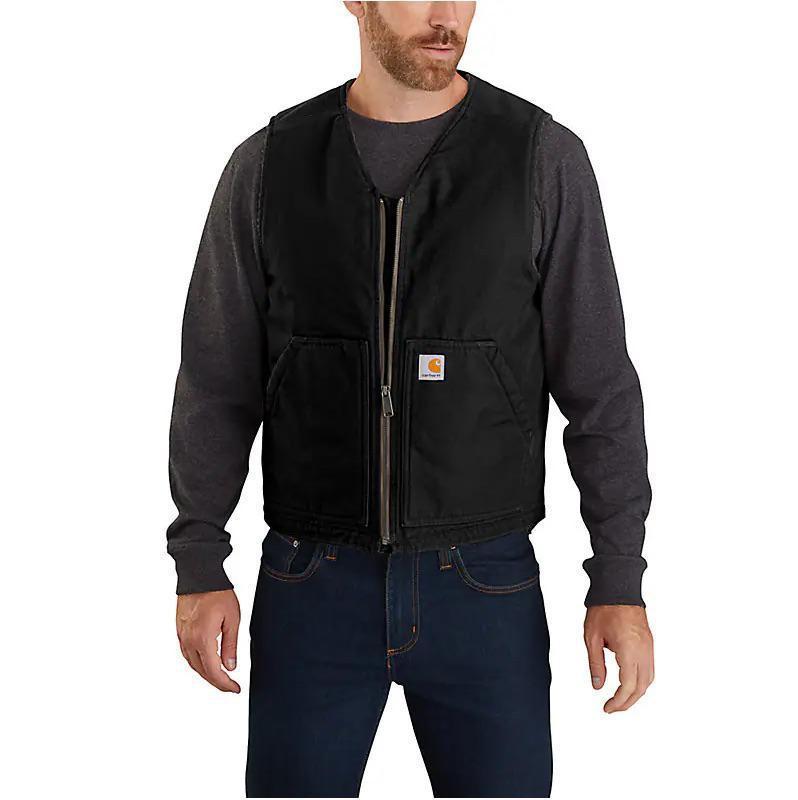 Carhartt Men's Relaxed Fit Washed Duck Sherpa Lined Vest 104394 - Carhartt