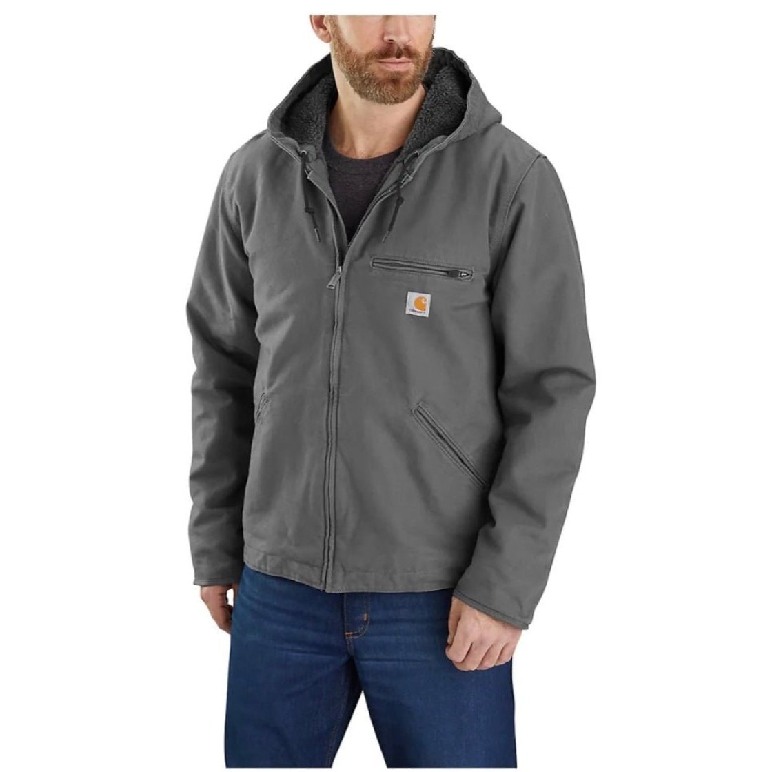 Carhartt Men’s Relaxed Fit Washed Duck Sherpa-Lined Jacket 104392 - Carhartt