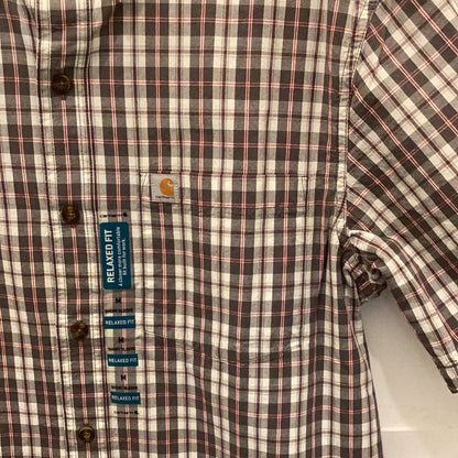 Carhartt Men’s Shirt Casual Short Sleeve Plaid Button Down 102536