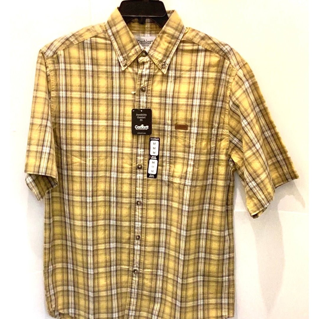 Carhartt Men’s Shirt Short Sleeve Plaid Button Down S163MAZ - Carhartt