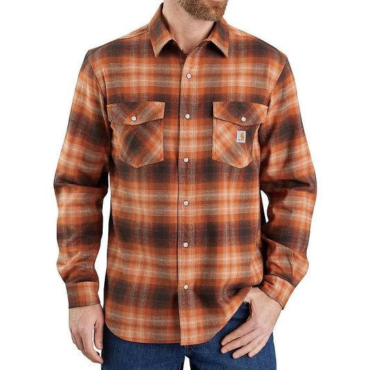 Carhartt Men’s Shirt Long-Sleeve Flannel Rugged Flex, Relaxed Fit Midweight Snaps 105436