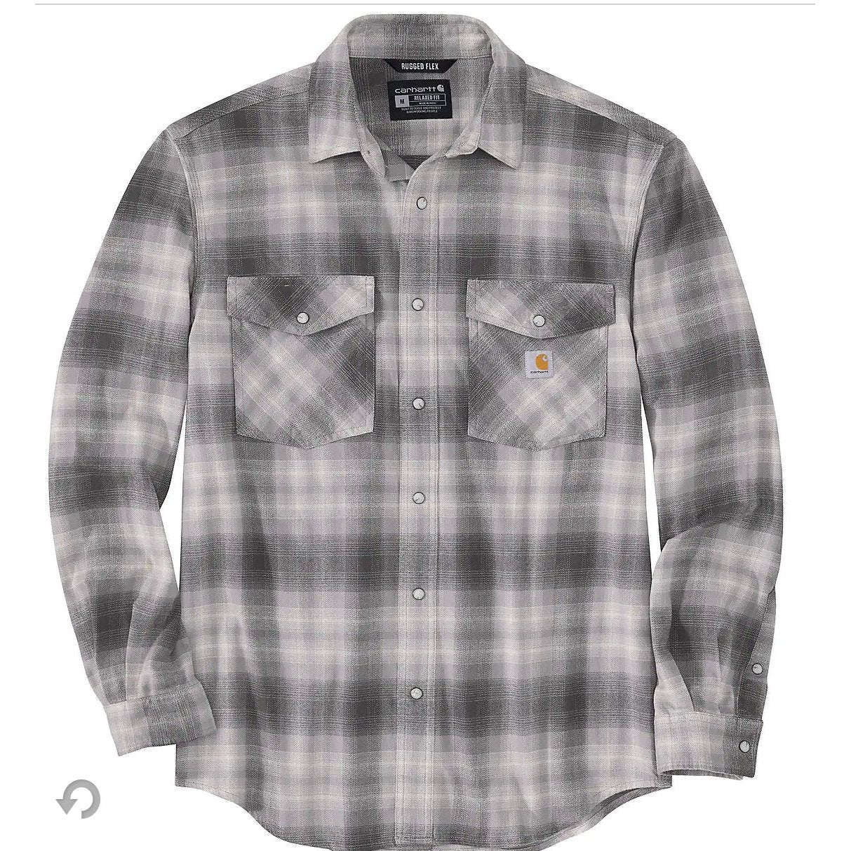 Carhartt Men’s Shirt Long-Sleeve Flannel Rugged Flex, Relaxed Fit Midweight Snaps 105436