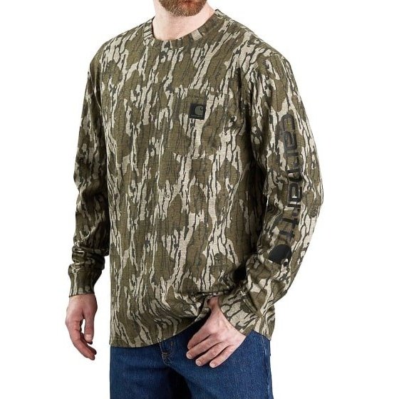 Carhartt Men’s Shirt Long Sleeve Loose Fit Camo with Pocket TK5483