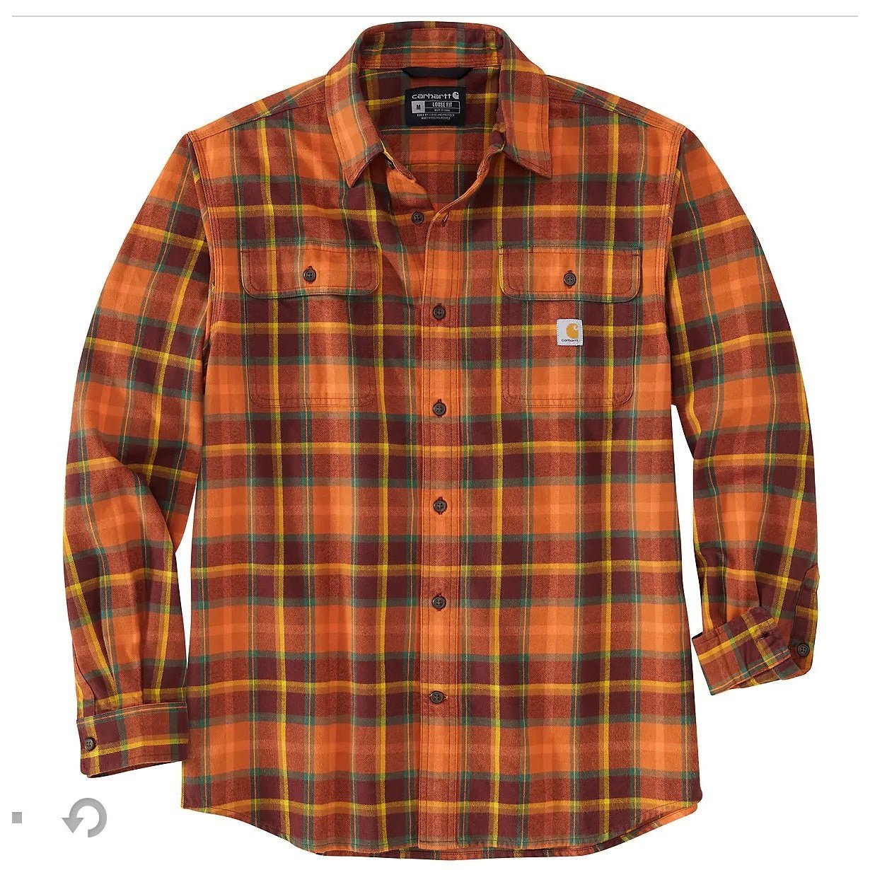 Carhartt Men’s Shirt Loose Fit Long Sleeve Heavyweight Flannel Plaid 105439 - Carhartt
