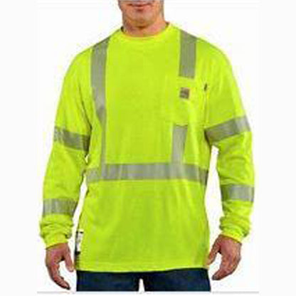 Carhartt Men's Shirt Work Flame-Resistant CAT-2 High Vis Long Sleeve T-Shirt FRK003