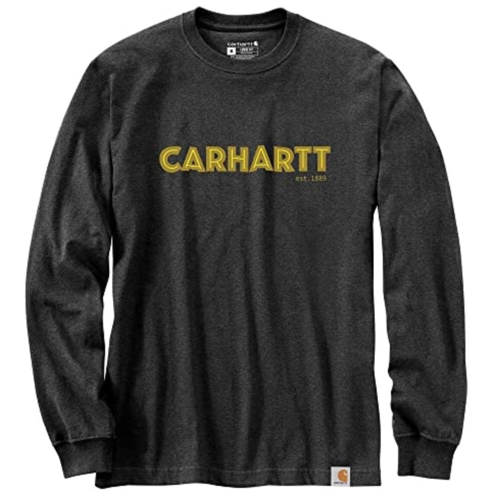 Carhartt Men’s T-Shirt Long Sleeve Heavyweight Loose Fit Logo 105422