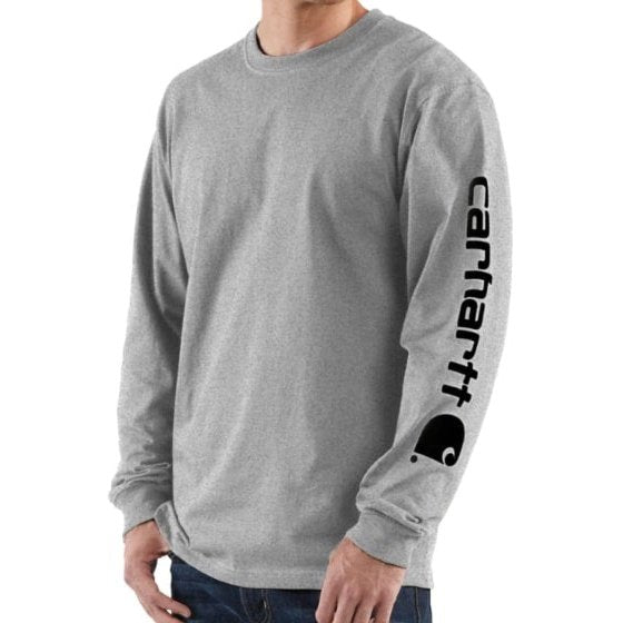 Carhartt Men’s T-Shirt Long Sleeve Loose Fit Heavy Weight Graphic Logo K231