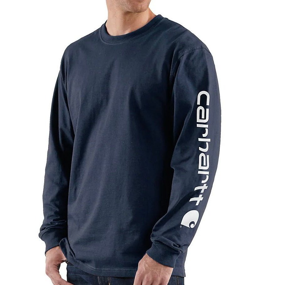 Carhartt Men’s T-Shirt Long Sleeve Loose Fit Heavy Weight Graphic Logo K231