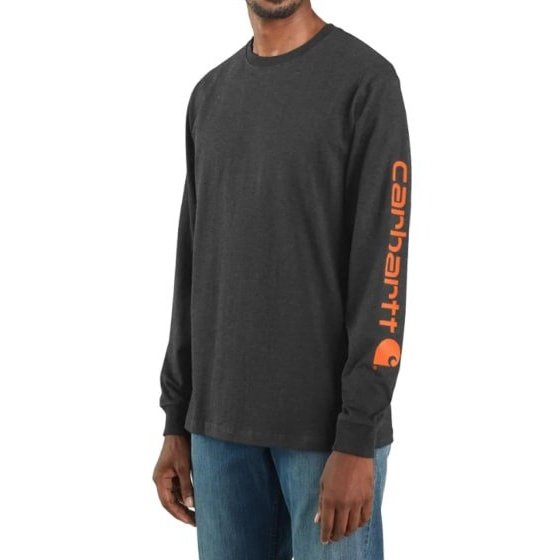 Carhartt Men’s T-Shirt Long Sleeve Loose Fit Heavy Weight Graphic Logo - Carhartt