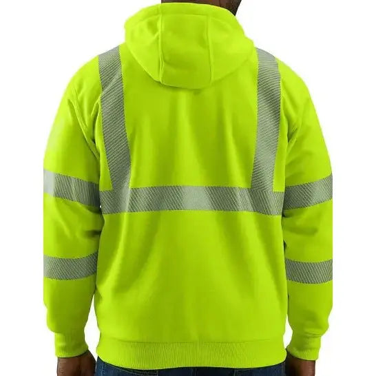 Carhartt Men's Work Hi-Vis Hoodie Loose Fiat Thermal Lined Zip Up TS4988 - Carhartt