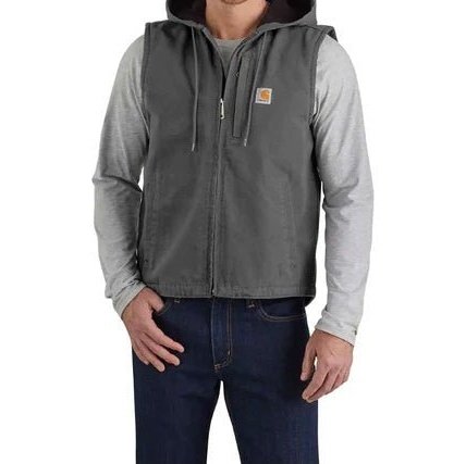 Carhartt Mens Relaxed Fit Fleece Lined Hooded Vest 103837