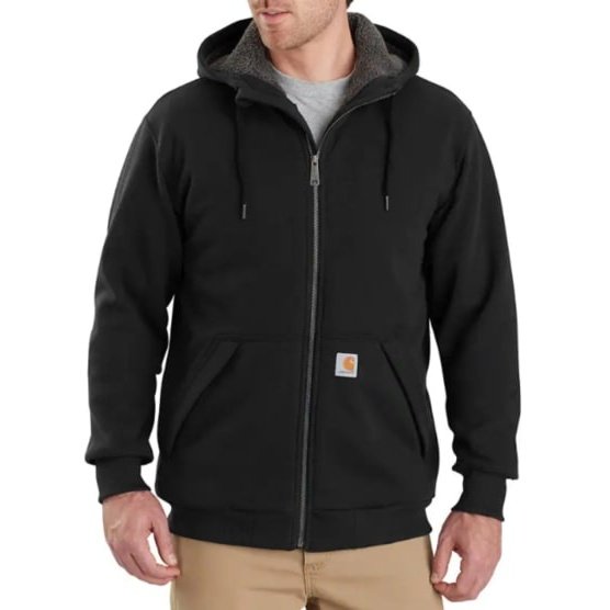 Carhartt Men's Rain Defender Hoodie Relaxed Fit Midweight Sherpa Lined Full Zip 103308