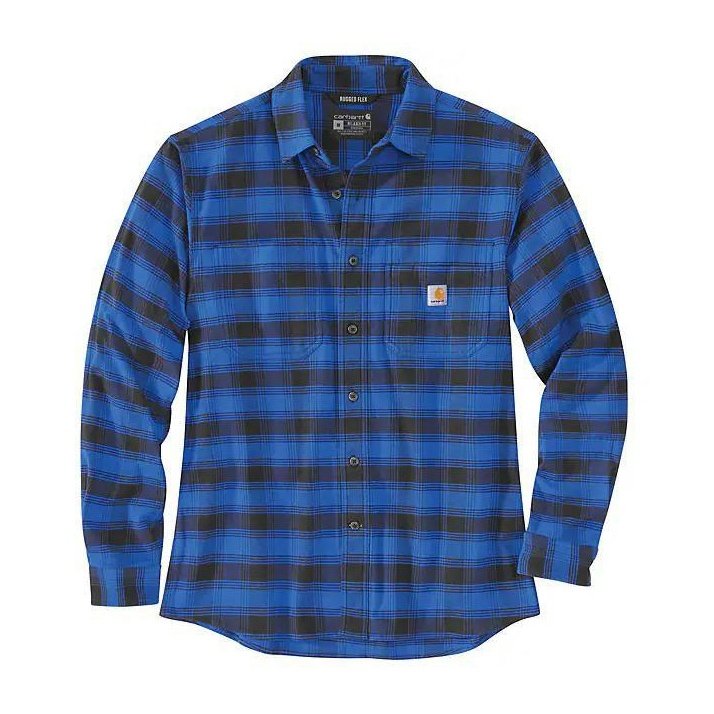 Carhartt Rugged Flex Relaxed Fit Midweight Flannel Long Sleeve Plaid Shirt 105945