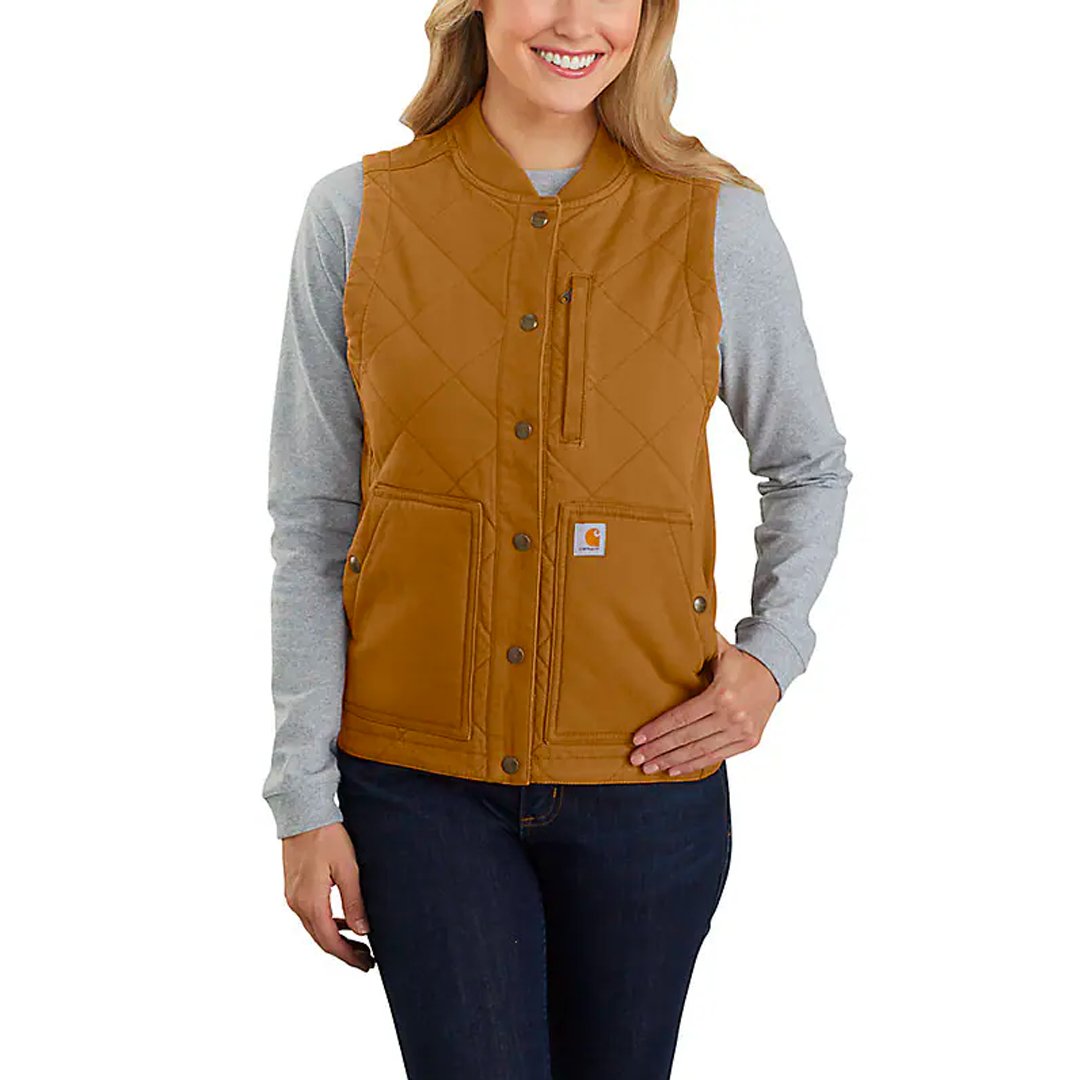 Carhartt Women's Rugged Flex Relaxed Fit Canvas Insulated RIB Collar Vests 104423