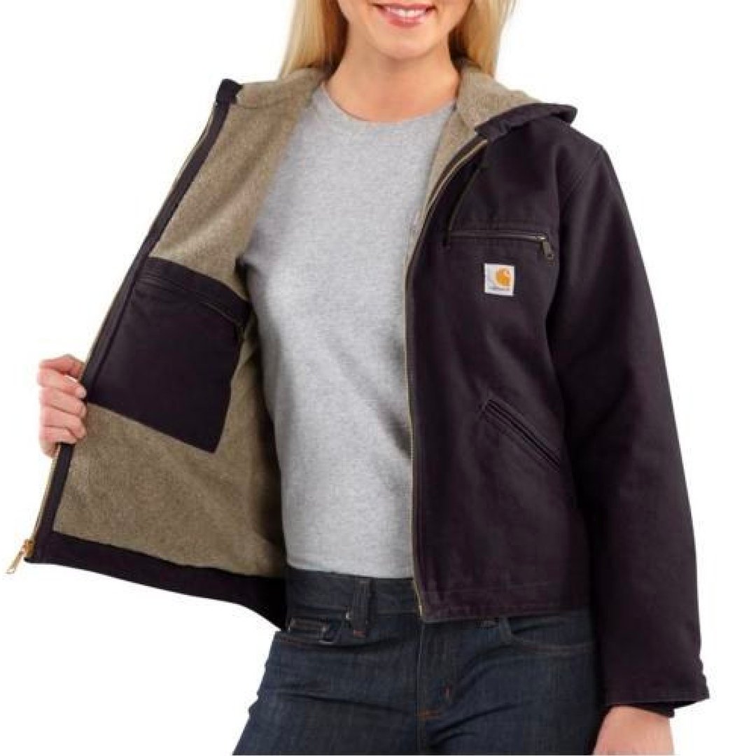 Carhartt Women's Sandstone Sierra Jacket Sherpa Lined Black WJ141