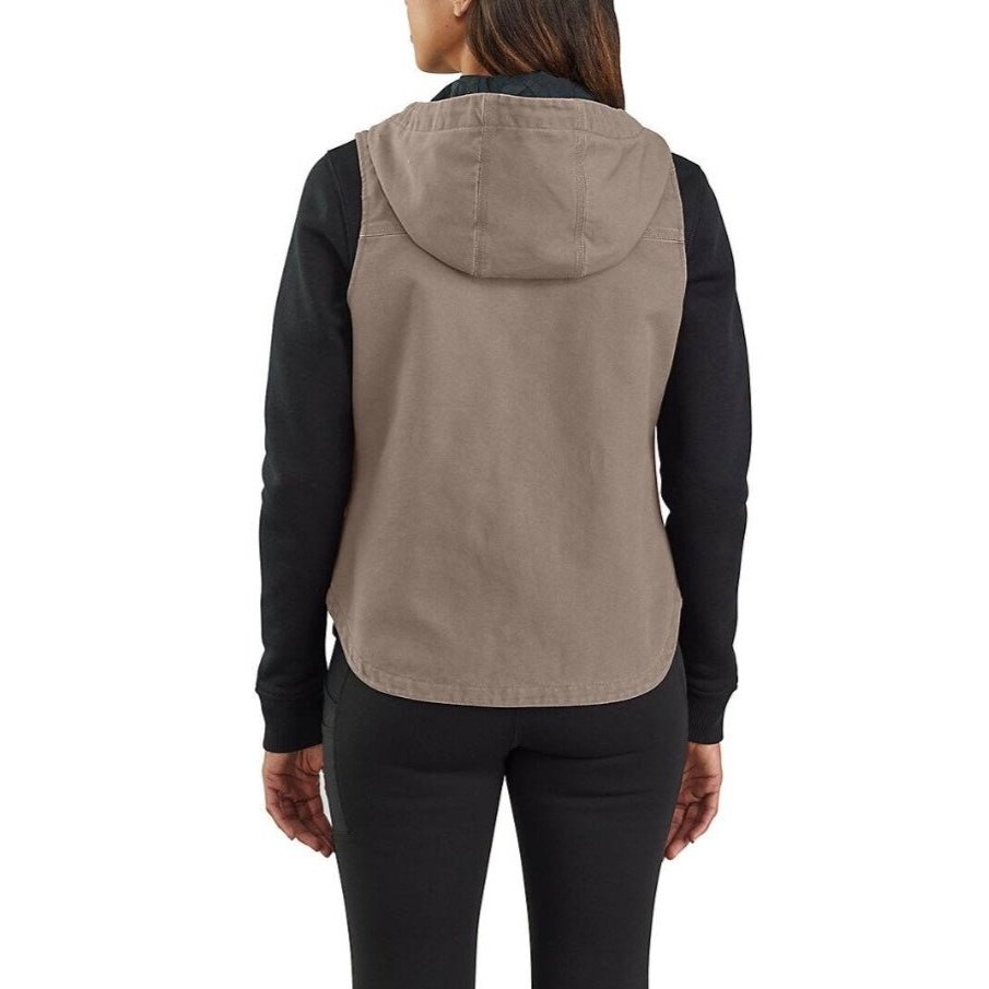 Carhartt Women's deals Washed Duck Hooded Insulated Vest Gray Medium (8/10) EUC