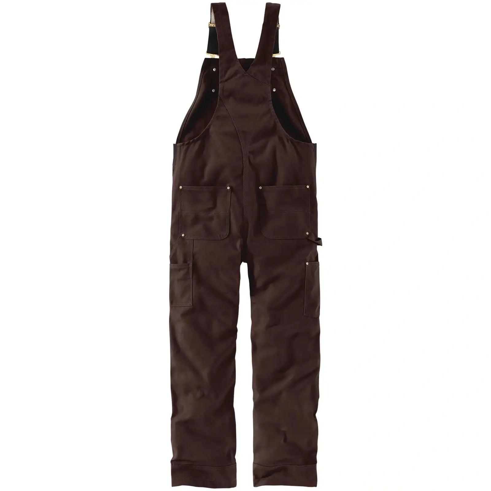 Carhartt Work Men's Bib Overalls Unlined Duck R01 Dark Brown