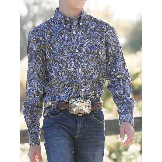 Cinch Boy’s Shirt Long Sleeve Button Up Paisley MTW7061189