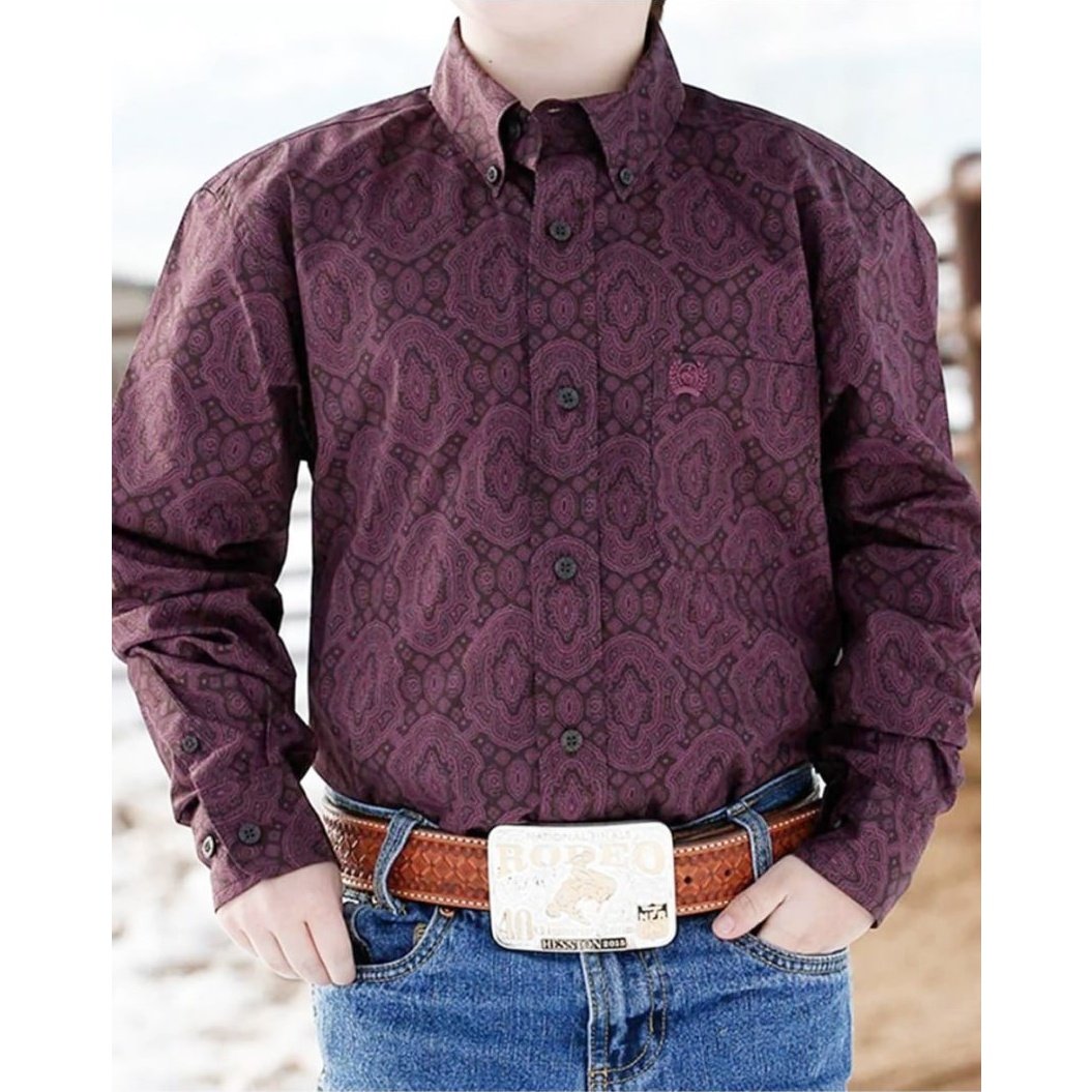 Cinch Boy’s Shirt Match Dad Paisley Print MTW7060299 - Cinch