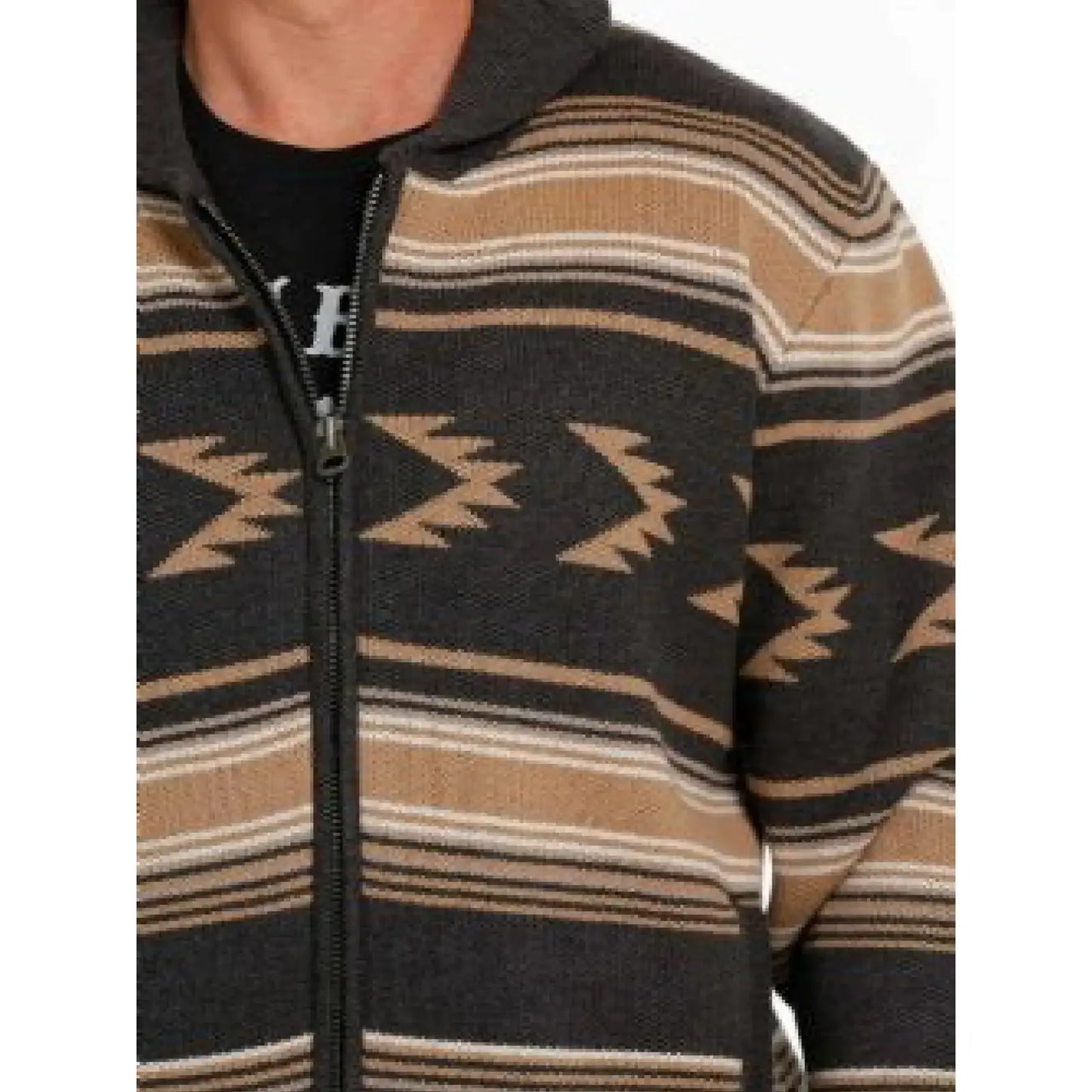 Cinch Men’s Aztec Full Zip Sweater Charcoal MWK1582001