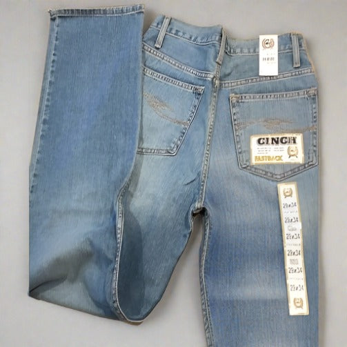 Cinch Men’s Jeans Fastback Relaxed Hip Straight Leg Light Wash MB91334007 - Clearance