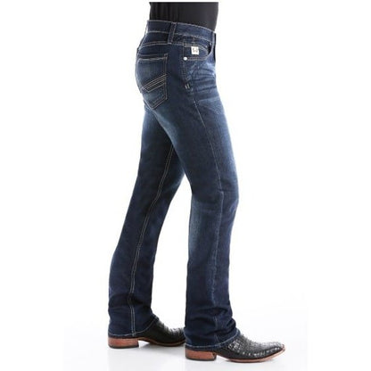 Cinch Men's Jeans Ian Slim Mid-Rise Boot Cut Dark Stonewash MB65436001 - Cinch