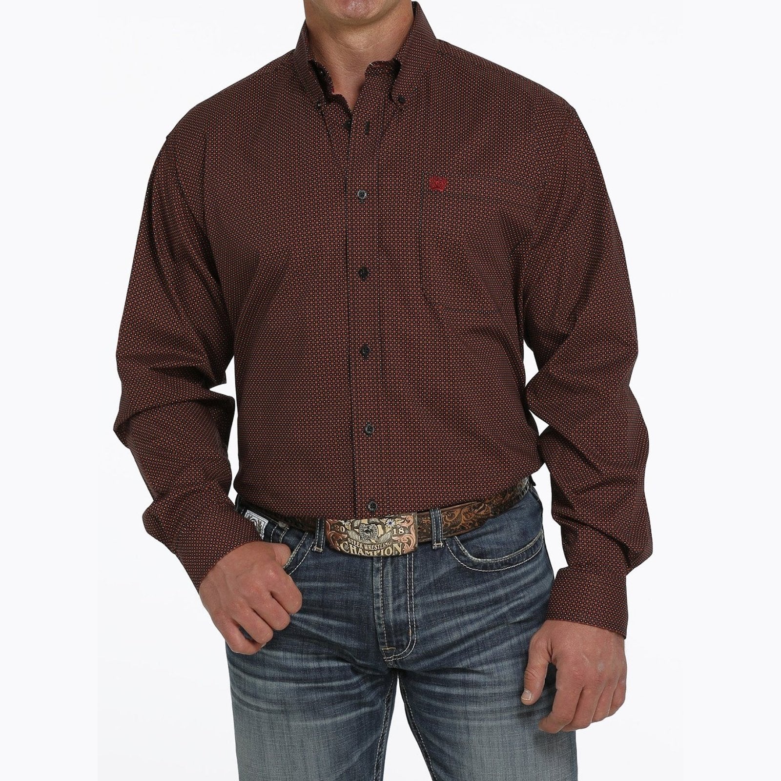 Cinch Men’s Shirt Casual Classic Fit Cotton Stretch Button-Down MTW1105457