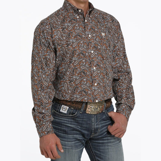 Cinch Men’s Shirt Casual Classic Fit Paisley Button-Down