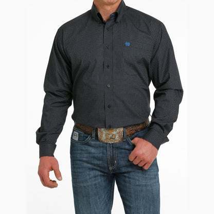 Cinch Men’s Shirt Casual Long Sleeve Button-Down Black/Navy MTW1105515