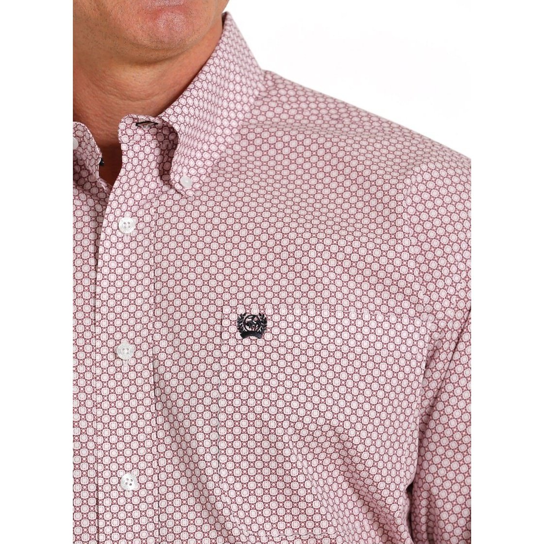 Cinch Men’s Shirt Casual Long Sleeve Button Down Fuschia Pattern MTW1105593