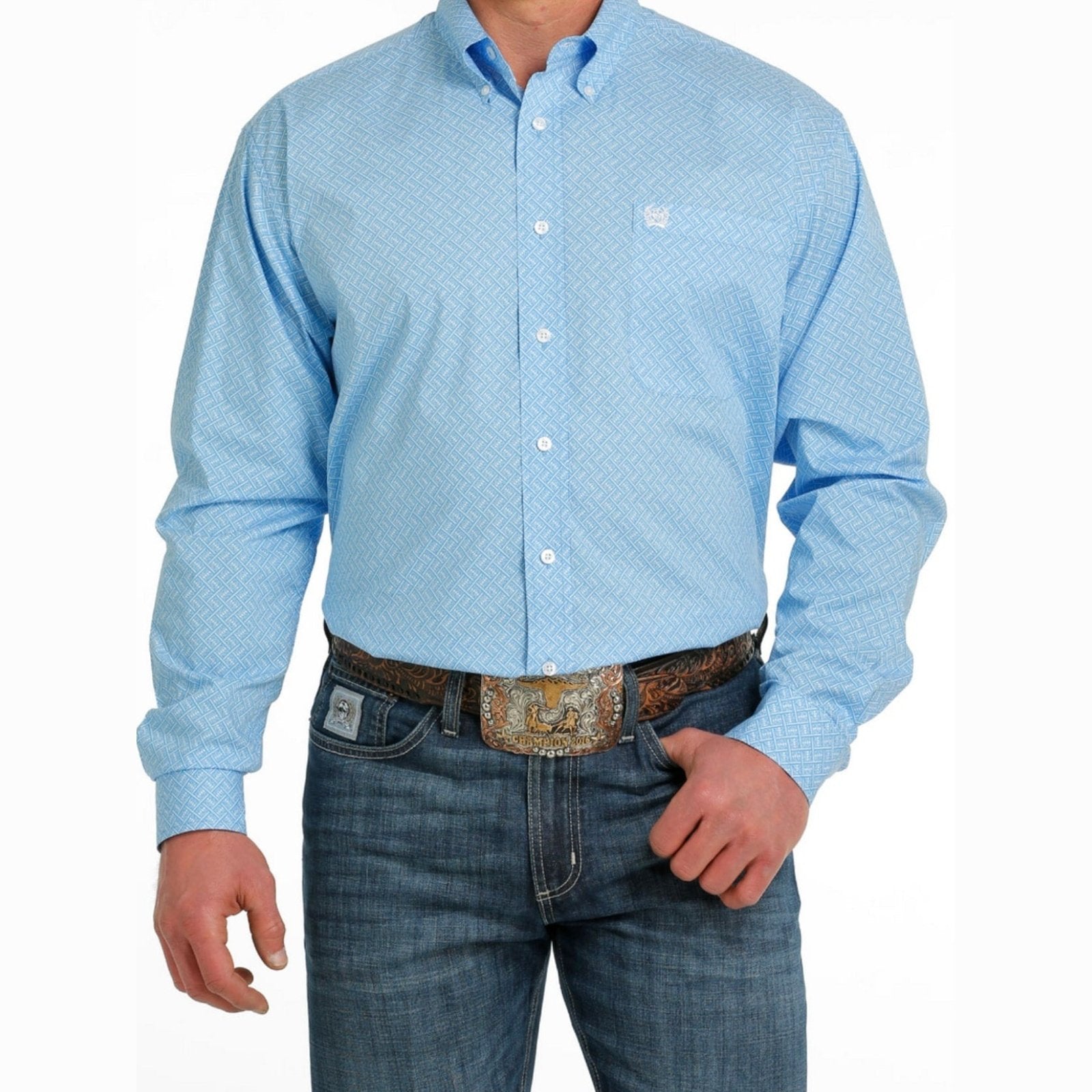 Cinch Men’s Shirt Casual Long Sleeve Button Up Geometric Print MTW1105540 - Cinch