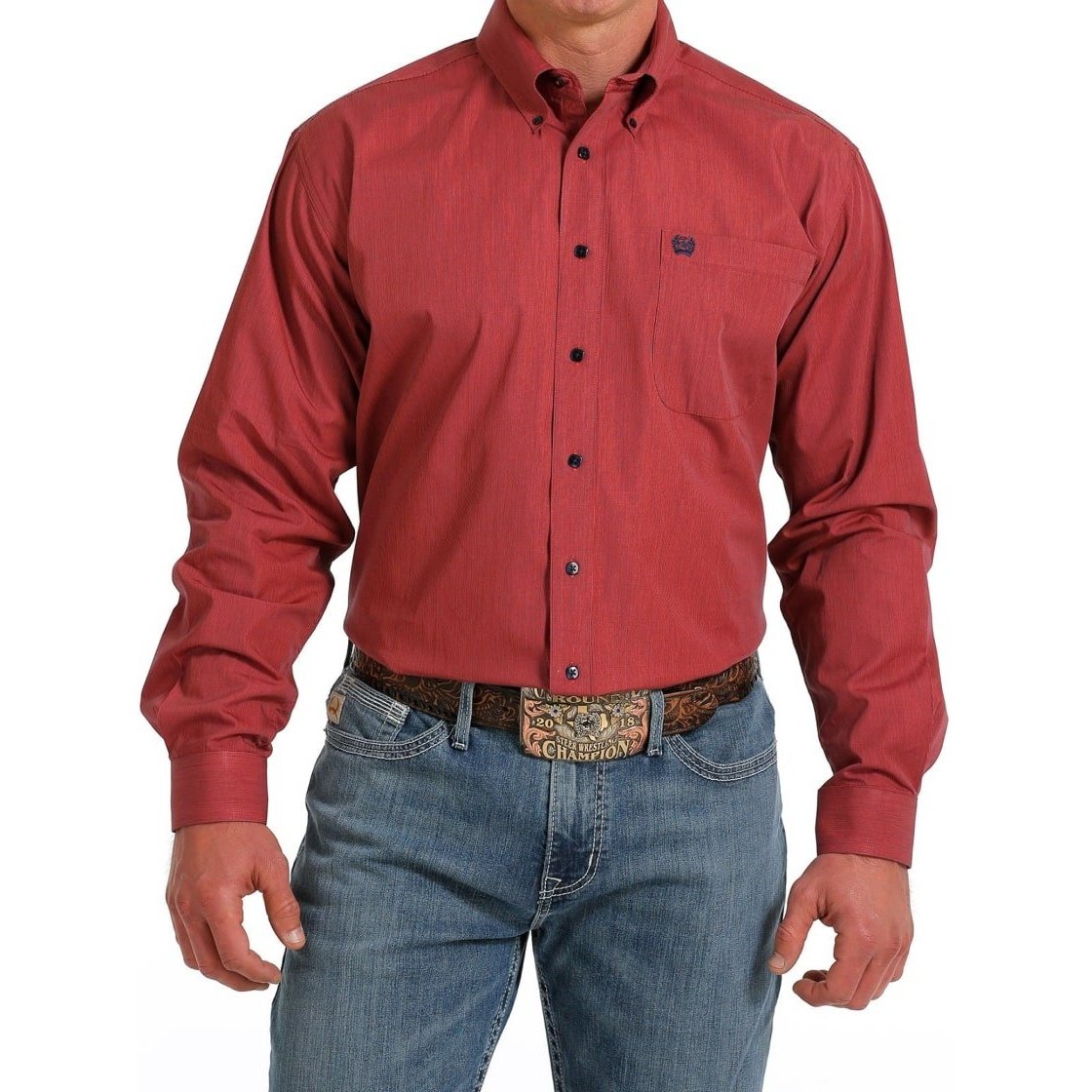 Cinch Men’s Shirt Casual Long Sleeve Micro-Stripe Button Down MTW1105573