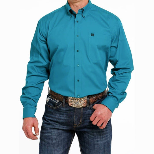 Cinch Men’s Shirt Casual Long Sleeves Button-Down Solid Colour