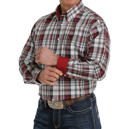 Cinch Men's Shirt Long Sleeve Button Down Plaid
