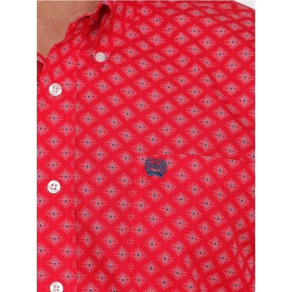 Cinch Men's Shirt Long Sleeve Button Down Red/Blue Pattern MTW1105398