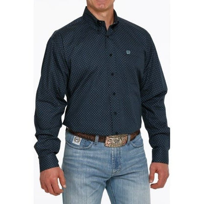 Cinch Men's Shirt Long Sleeve Geometric Print Button Down MTW1105415 - Cinch