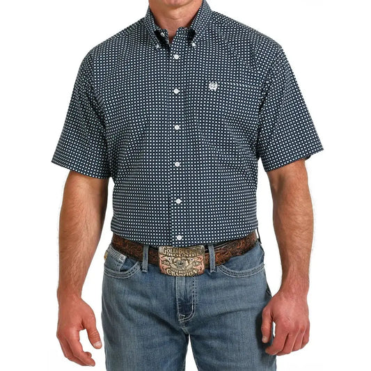 Cinch Men’s Shirt Short Sleeve Button Down Navy