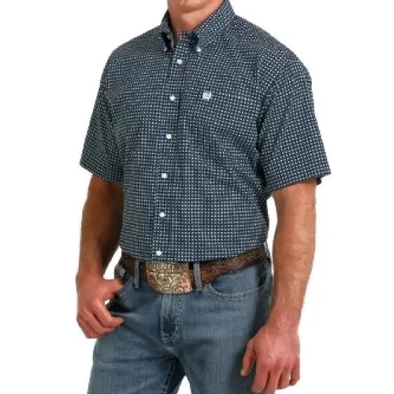 Cinch Men’s Shirt Short Sleeve Button Down Navy MTW1111431 - Cinch