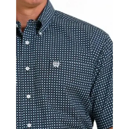 Cinch Men’s Shirt Short Sleeve Button Down Navy MTW1111431 - Cinch