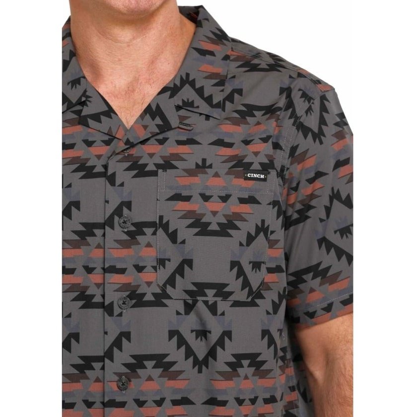 Cinch Men’s Shirt Short Sleeve Southwestern Print MTW1401014 - Cinch