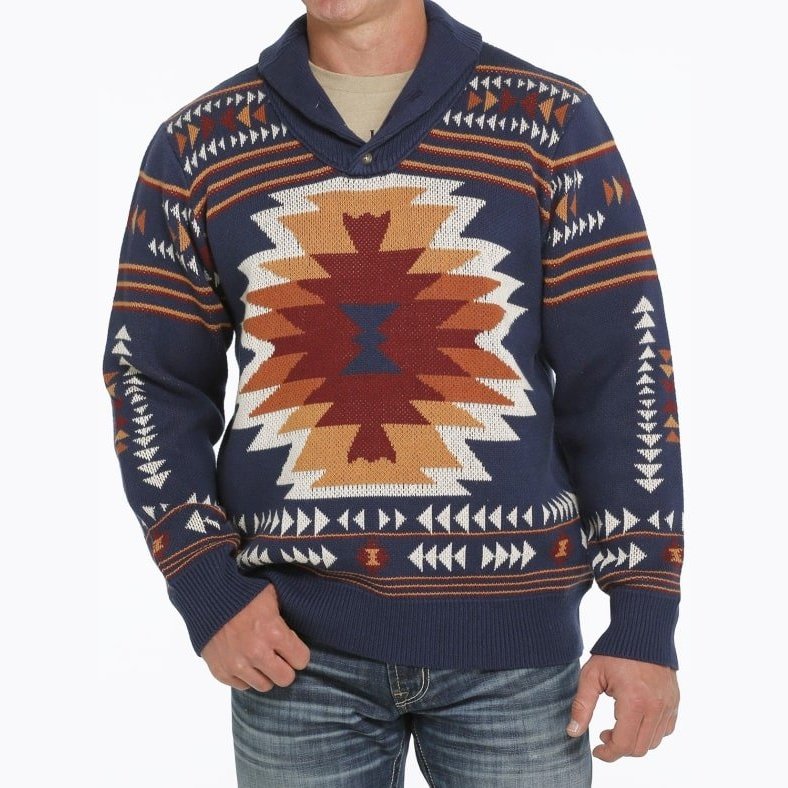 Cinch Men’s Sweater Southwestern Pull Over Knit MTW1581001 - Cinch