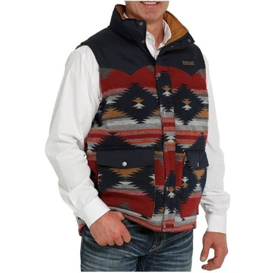 Cinch Men’s Vest Aztec Wool Snap & Zipper