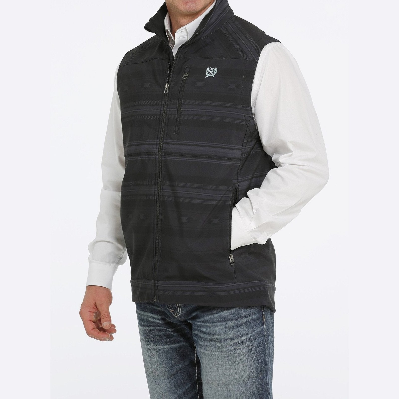 Cinch Men’s Vest Bonded DWR Finish Black/Blue MWV1515014 - Cinch