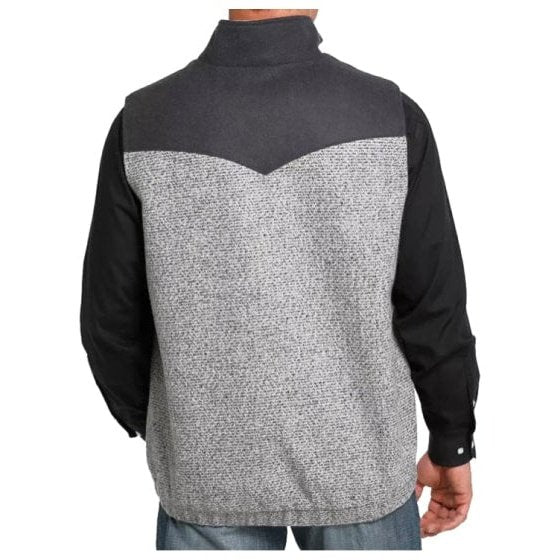 Cinch Men’s Vest Zip Poly Wool Lined Black/Grey MWV1579001 - Cinch