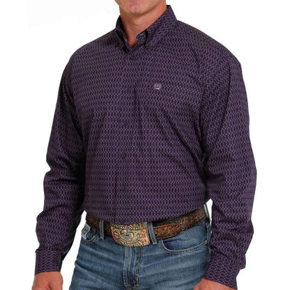 Cinch Men's Western Shirt Purple Print MTW1105637