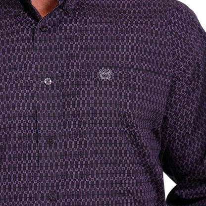 Cinch Men's Western Shirt Purple Print MTW1105637