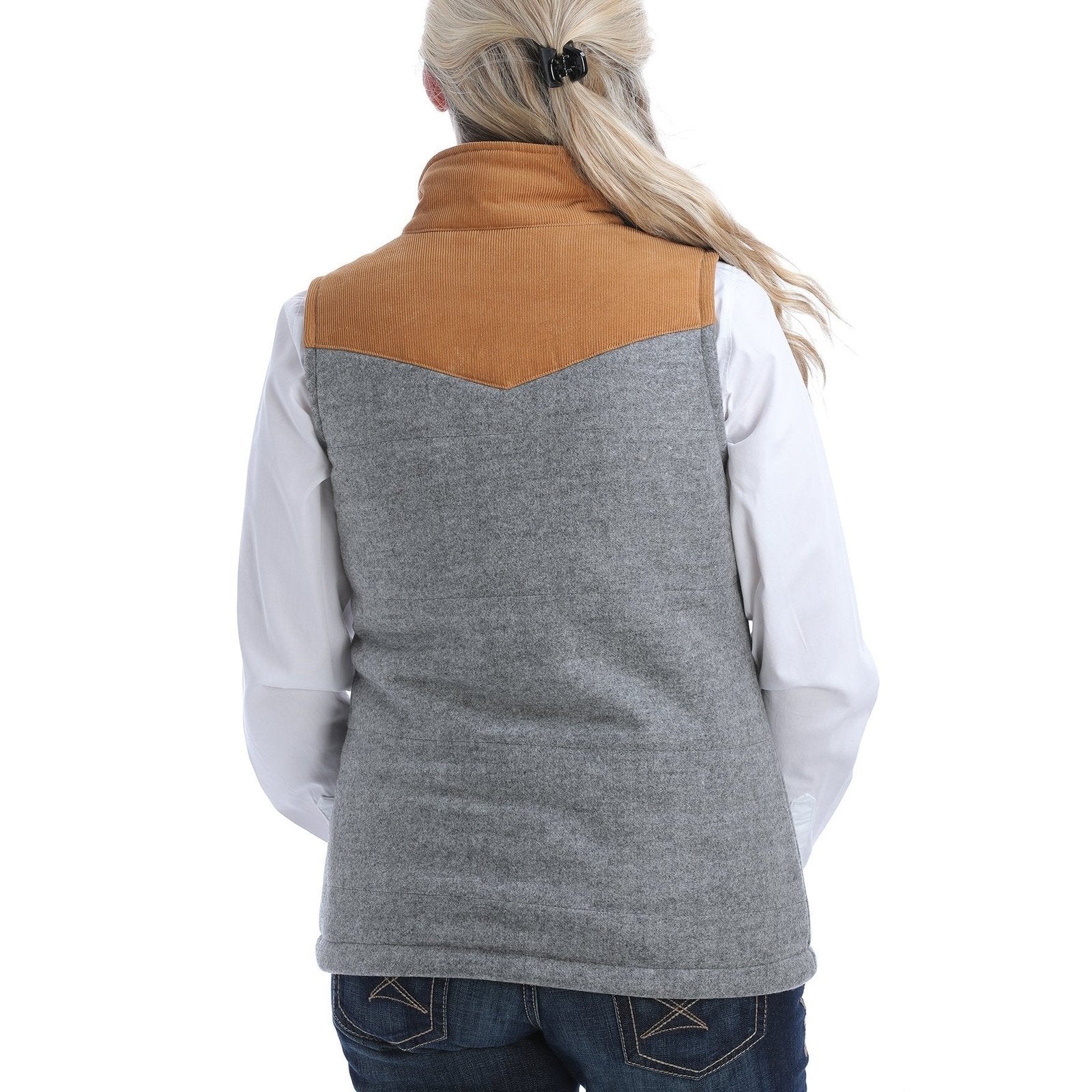 Cinch Ladies Grey Tweed Vest - Cinch