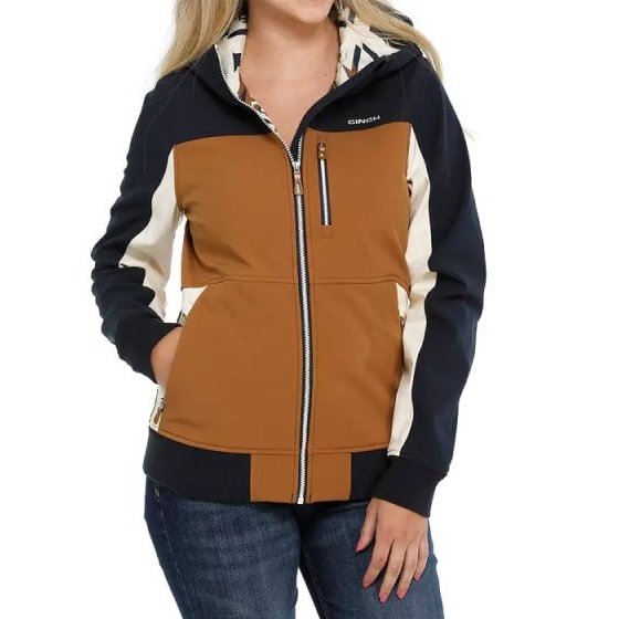 Cinch Women’s Jacket Bonded Black & Tan Blocked MAJ9844001 - Clearance