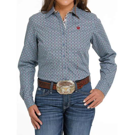 Cinch Women’s Printed Button Down Western Shirt MSW9165037